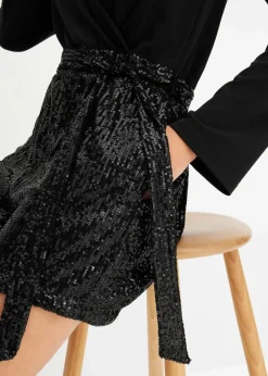 Sale Overall mit Pailletten Damen Jumpsuits|Kurzgrößen