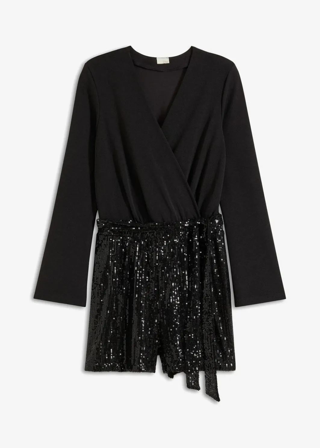 Damen bonprix Kurzgrößen|Jumpsuits|Overall mit Pailletten