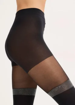 Best Overknee Strumpfhose 70den mit Glitzerrand mit recyceltem Polyamid Damen Nachhaltigere Materialien|Socken & Strumpfhosen