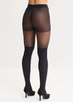 Online Overknee Strumpfhose mit Herzchen 60 DEN Damen Wäsche·Socken & Strumpfhosen|Nachhaltigere Materialien