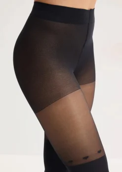 Online Overknee Strumpfhose mit Herzchen 60 DEN Damen Wäsche·Socken & Strumpfhosen|Nachhaltigere Materialien