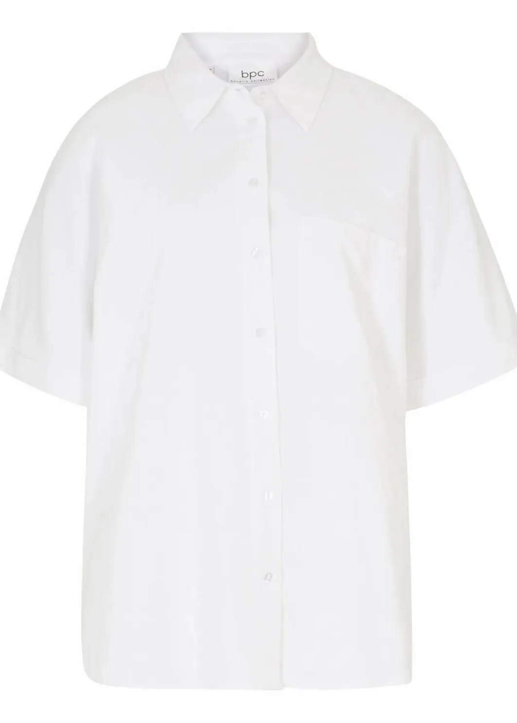 Damen bonprix Blusen & Tuniken|Bekleidung·Jacken & Mäntel|Oversize Halbarmbluse mit Leinen