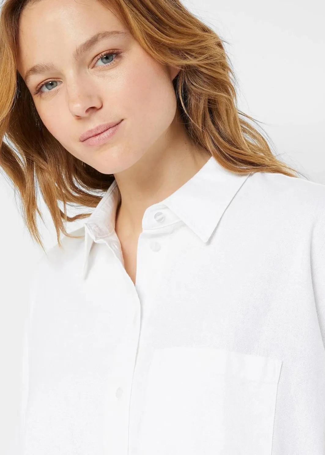Damen bonprix Blusen & Tuniken|Bekleidung·Jacken & Mäntel|Oversize Halbarmbluse mit Leinen