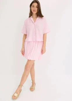 Damen bonprix Nachhaltigere Materialien|Blusen & Tuniken|Oversize Hemdbluse