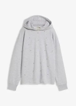 Damen bonprix Bekleidung·Blusen & Tuniken|Sweat|Oversize Hoodie mit Ziersteinen