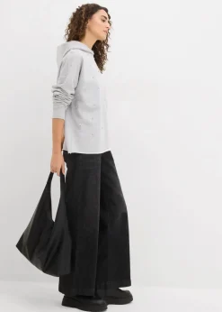 Damen bonprix Bekleidung·Blusen & Tuniken|Sweat|Oversize Hoodie mit Ziersteinen