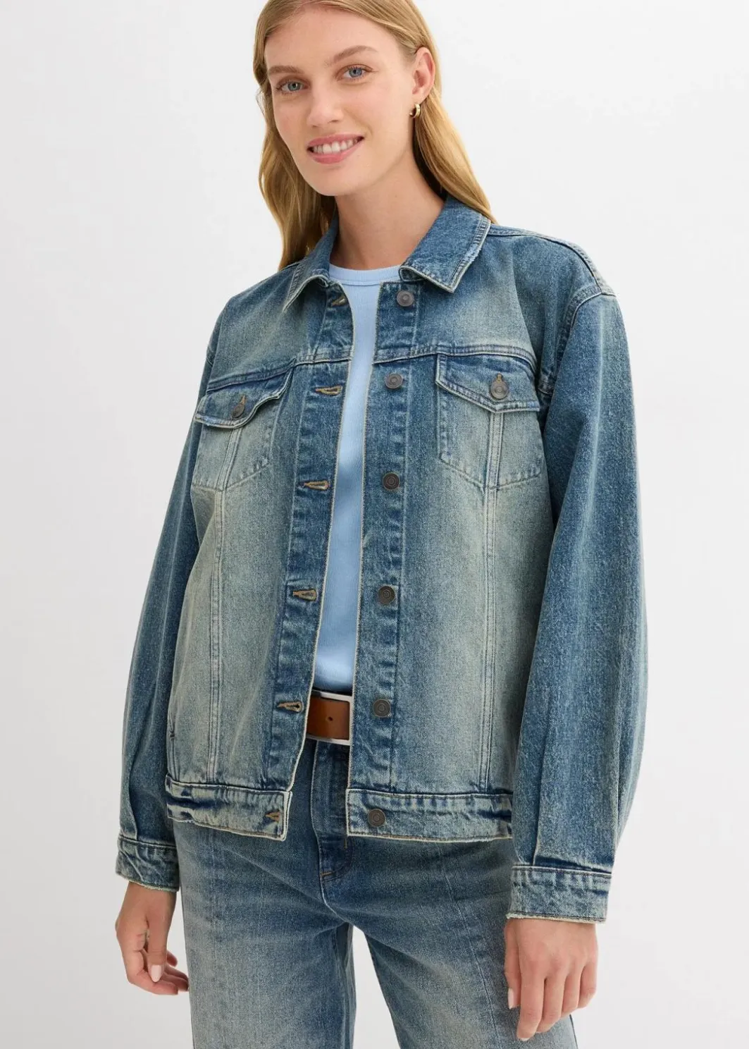 Clearance Oversize Jeansjacke Damen Bekleidung·Hosen|Jacken & Mäntel