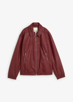 Discount Oversize Lederimitat-Jacke Damen Bekleidung·Hosen|Jacken & Mäntel
