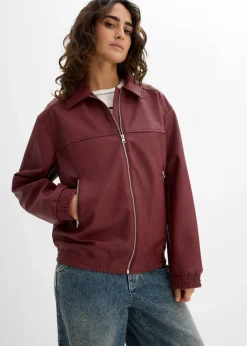 Discount Oversize Lederimitat-Jacke Damen Bekleidung·Hosen|Jacken & Mäntel