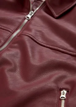 Discount Oversize Lederimitat-Jacke Damen Bekleidung·Hosen|Jacken & Mäntel