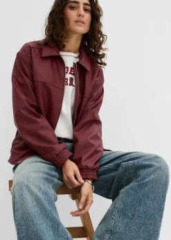 Discount Oversize Lederimitat-Jacke Damen Bekleidung·Hosen|Jacken & Mäntel