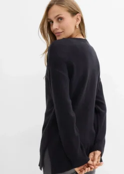 Oversize Longpullover mit Seitenschlitzen Damen Pullover & Strickjacken|Strickmode