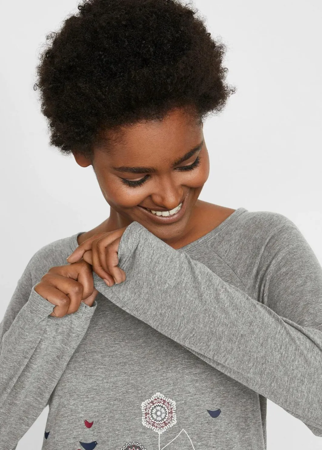 Damen bonprix Shirts & Tops|Oversize Longshirt mit Rundhalsausschnitt