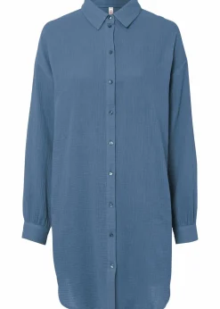 Damen bonprix Blusen & Tuniken|Bekleidung·Jacken & Mäntel|Oversize Musselin-Longbluse