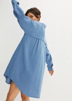 Damen bonprix Blusen & Tuniken|Bekleidung·Jacken & Mäntel|Oversize Musselin-Longbluse