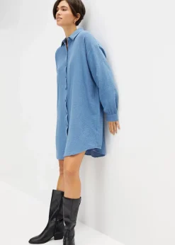 Damen bonprix Blusen & Tuniken|Bekleidung·Jacken & Mäntel|Oversize Musselin-Longbluse