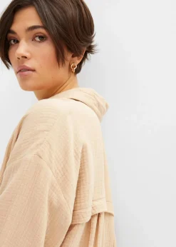 Damen bonprix Bekleidung·Jacken & Mäntel|Blusen & Tuniken|Oversize Musselin-Longbluse