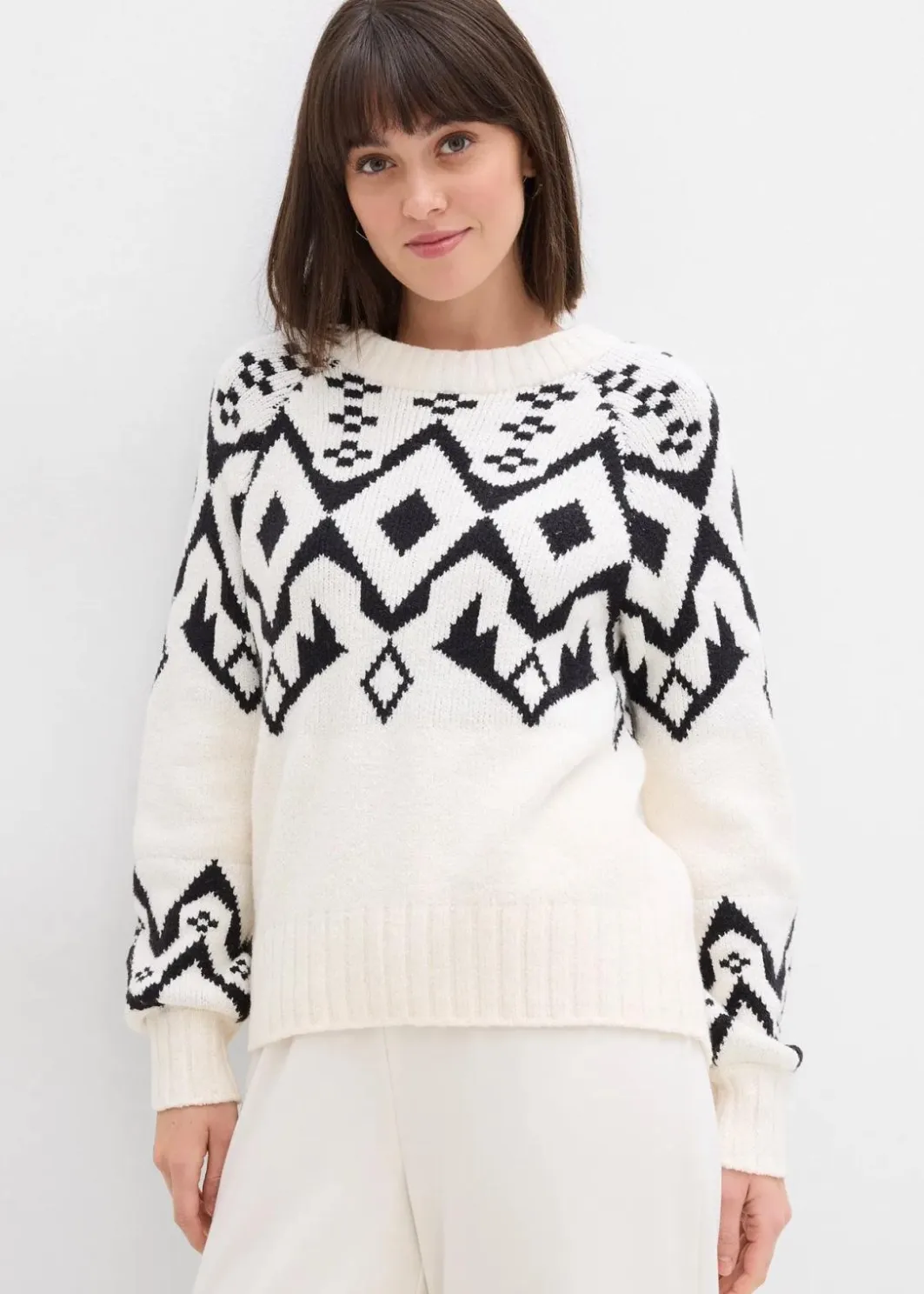 Damen bonprix Bekleidung·Umstandsmode|Bekleidung·Jeans|Oversize Norweger-Pullover