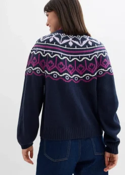 New Oversize Norweger-Strickjacke Damen Bekleidung·Jeans|Pullover & Strickjacken