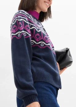 New Oversize Norweger-Strickjacke Damen Bekleidung·Jeans|Pullover & Strickjacken