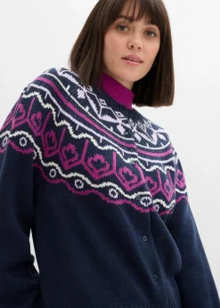 New Oversize Norweger-Strickjacke Damen Bekleidung·Jeans|Pullover & Strickjacken
