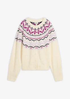 Damen bonprix Pullover & Strickjacken|Bekleidung·Jeans|Oversize Norweger-Strickjacke