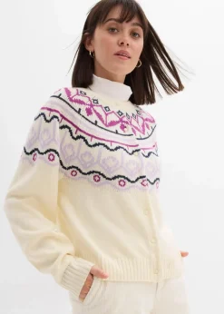 Damen bonprix Pullover & Strickjacken|Bekleidung·Jeans|Oversize Norweger-Strickjacke