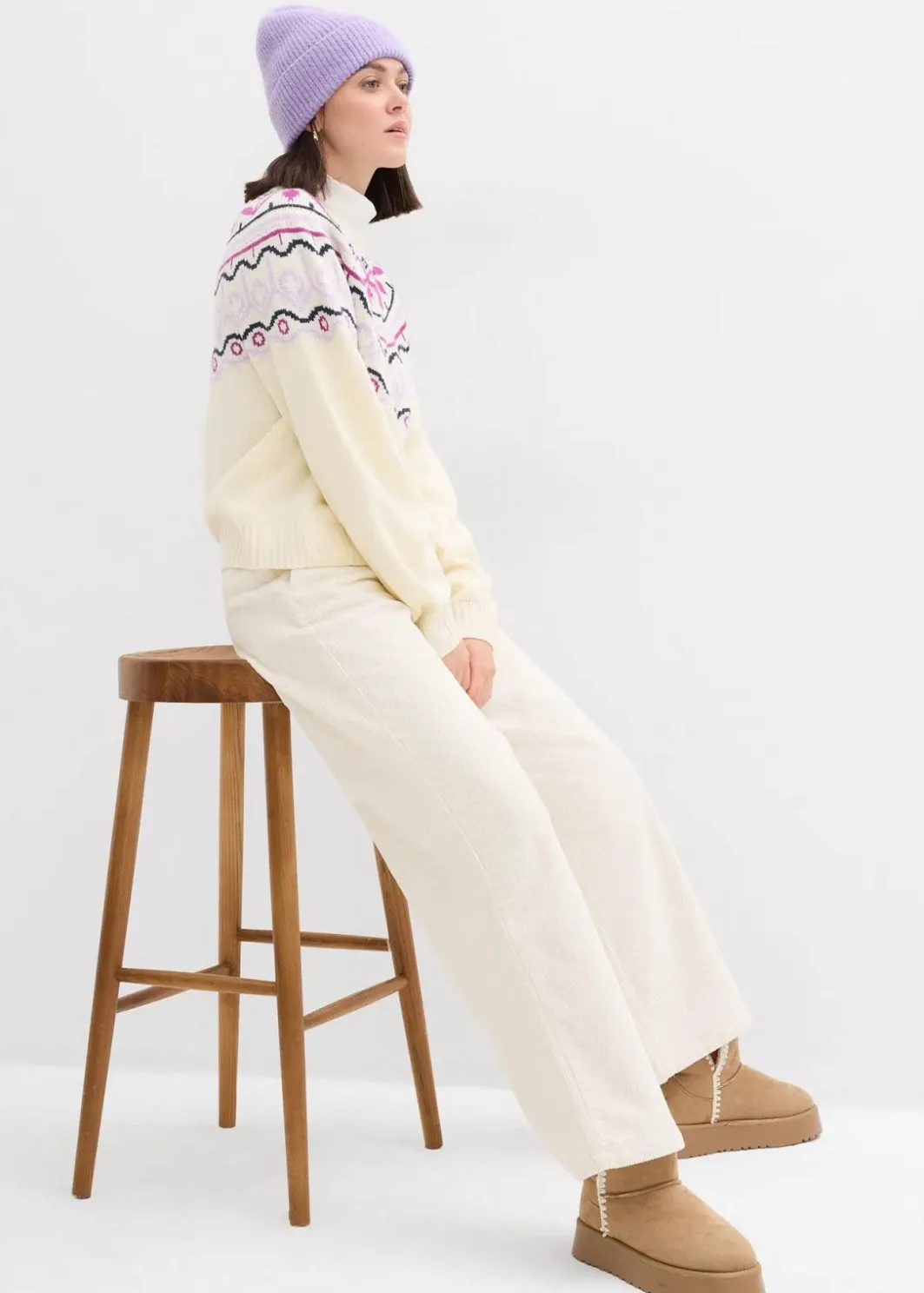 Damen bonprix Pullover & Strickjacken|Bekleidung·Jeans|Oversize Norweger-Strickjacke