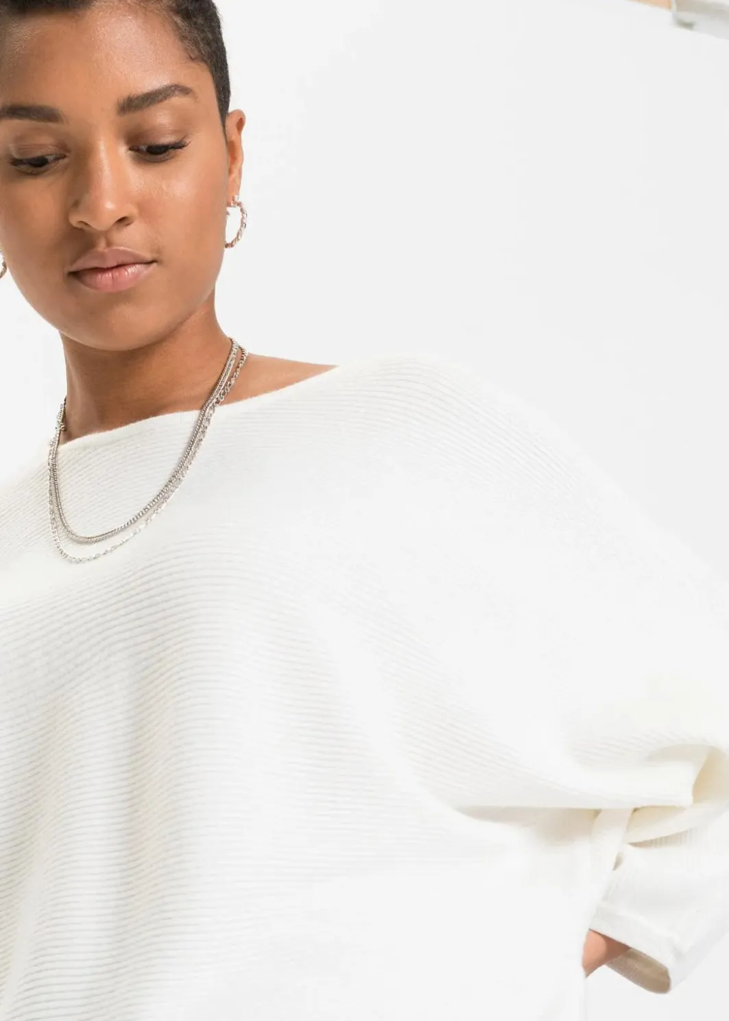 Sale Oversize Ripp-Pullover aus Viskose-Mix Damen Strickmode|Pullover & Strickjacken