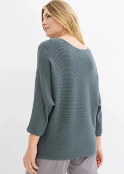 Outlet Oversize Ripp-Pullover aus Viskose-Mix Damen Strickmode|Pullover & Strickjacken