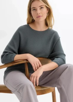 Outlet Oversize Ripp-Pullover aus Viskose-Mix Damen Strickmode|Pullover & Strickjacken