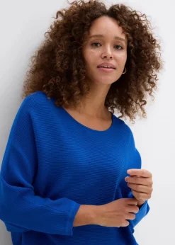 Sale Oversize Ripp-Pullover aus Viskose-Mix Damen Strickmode|Pullover & Strickjacken