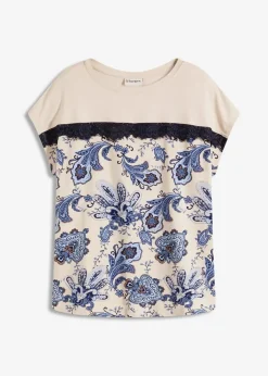 Sale Oversize Shirt mit Spitzenband Damen Shirts & Tops