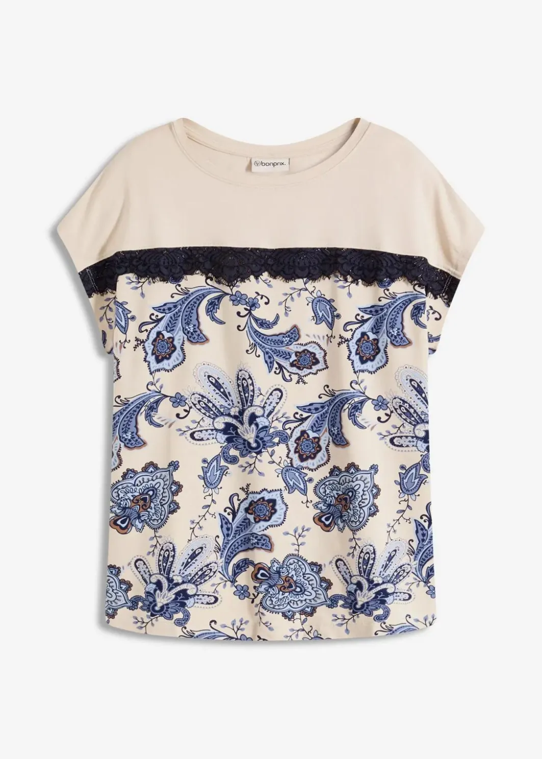 Sale Oversize Shirt mit Spitzenband Damen Shirts & Tops