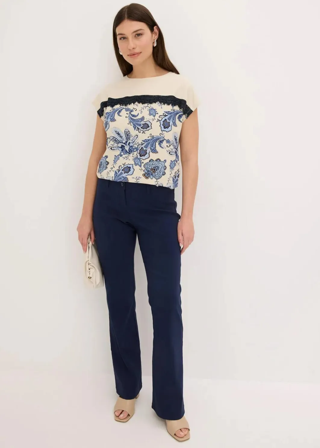 Sale Oversize Shirt mit Spitzenband Damen Shirts & Tops