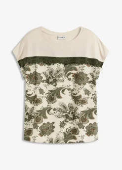 Damen bonprix Shirts & Tops|Oversize Shirt mit Spitzenband