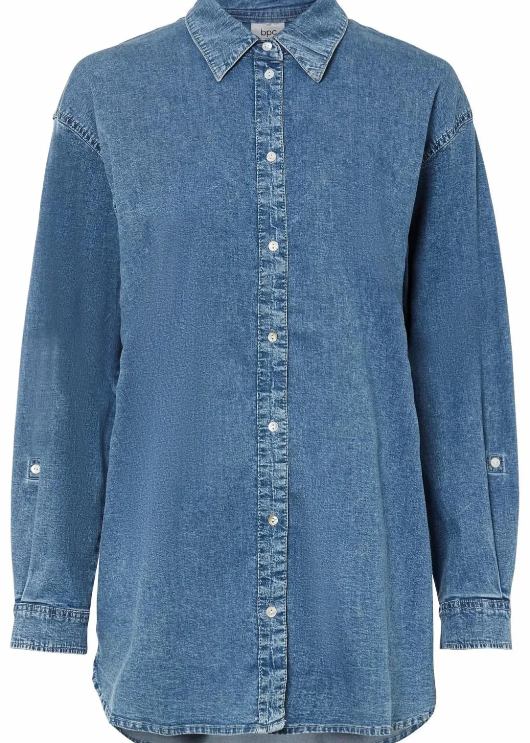 Damen bonprix Blusen & Tuniken|Nachhaltigere Materialien|Oversize Stretch-Jeansbluse