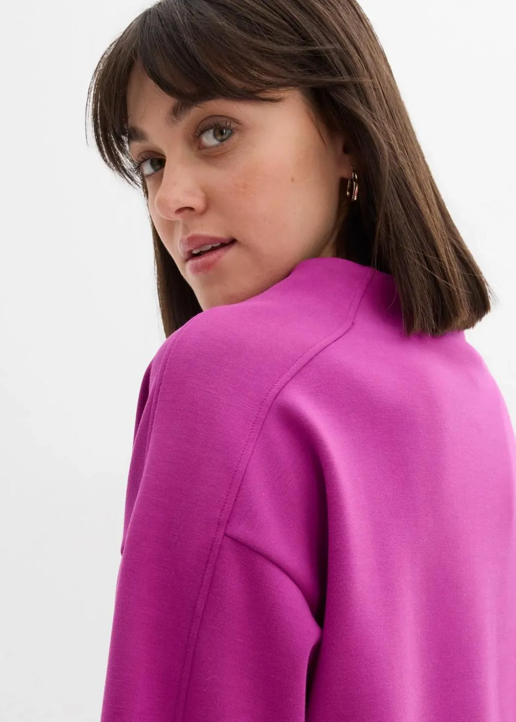 Damen bonprix Sweat|Basics|Oversize Sweatshirt aus weichem Scuba