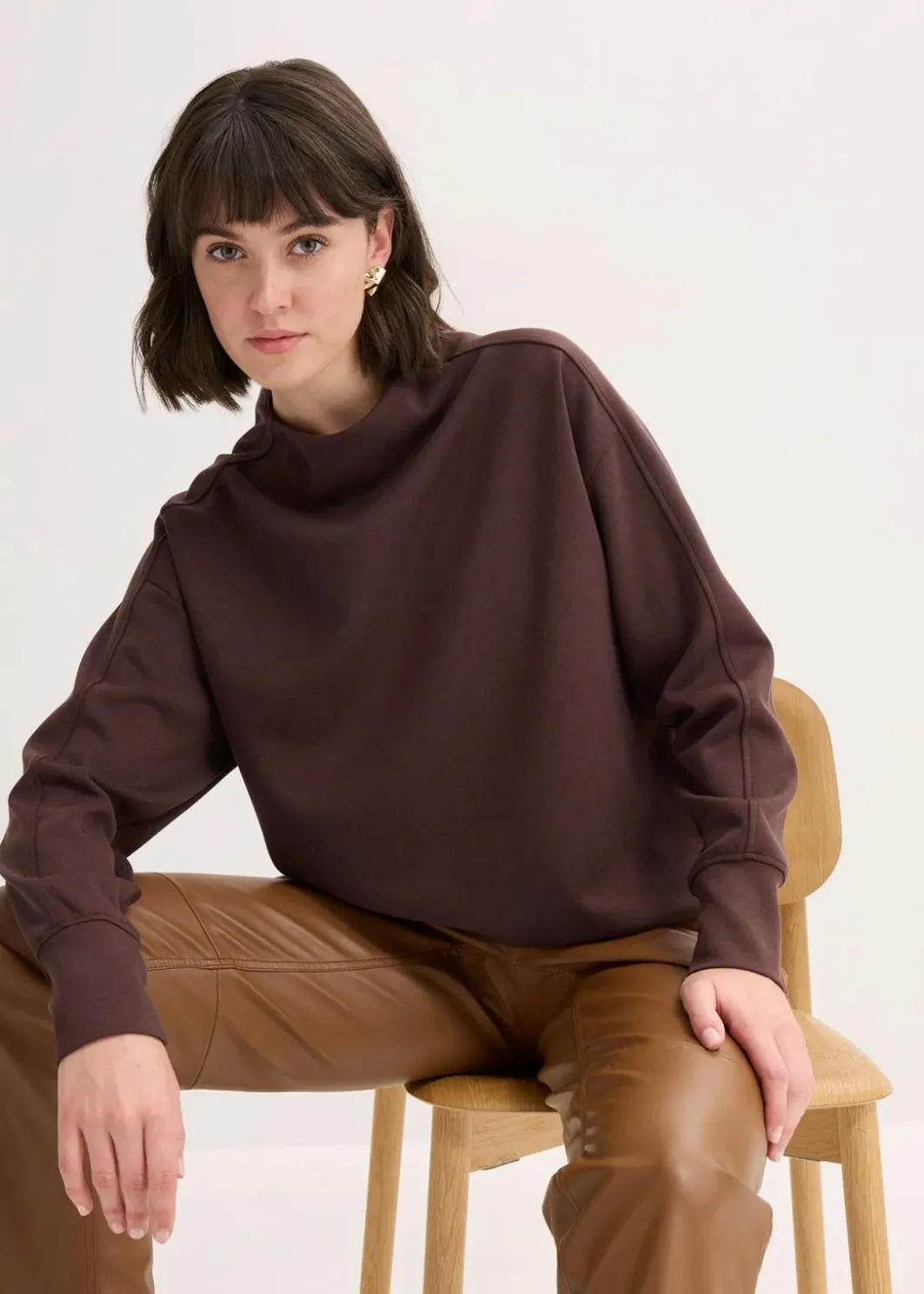 Discount Oversize Sweatshirt aus weichem Scuba Damen Sweat|Basics