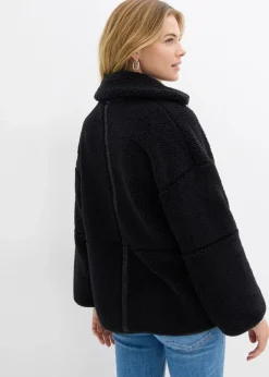 Outlet Oversize Teddy-Fleece Jacke Damen Bekleidung·Hosen|Jacken & Mäntel