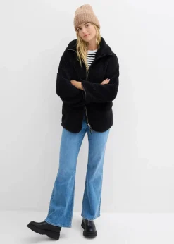Outlet Oversize Teddy-Fleece Jacke Damen Bekleidung·Hosen|Jacken & Mäntel