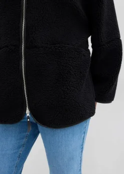 Outlet Oversize Teddy-Fleece Jacke Damen Bekleidung·Hosen|Jacken & Mäntel