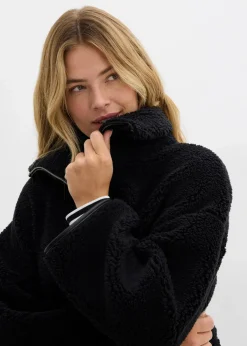Outlet Oversize Teddy-Fleece Jacke Damen Bekleidung·Hosen|Jacken & Mäntel