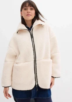Discount Oversize Teddy-Fleece Jacke Damen Jacken & Mäntel|Bekleidung·Hosen