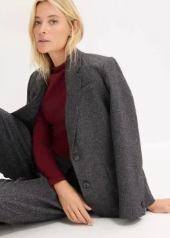 Damen bonprix Bekleidung·Basics|Blazer|Oversize-Blazer aus feinem Viskose-Mix