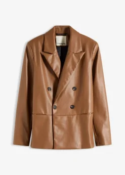 Online Oversize-Blazer aus Lederimitat Damen Bekleidung·Basics|Nachhaltigere Materialien
