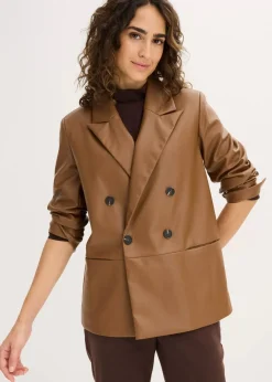 Online Oversize-Blazer aus Lederimitat Damen Bekleidung·Basics|Nachhaltigere Materialien