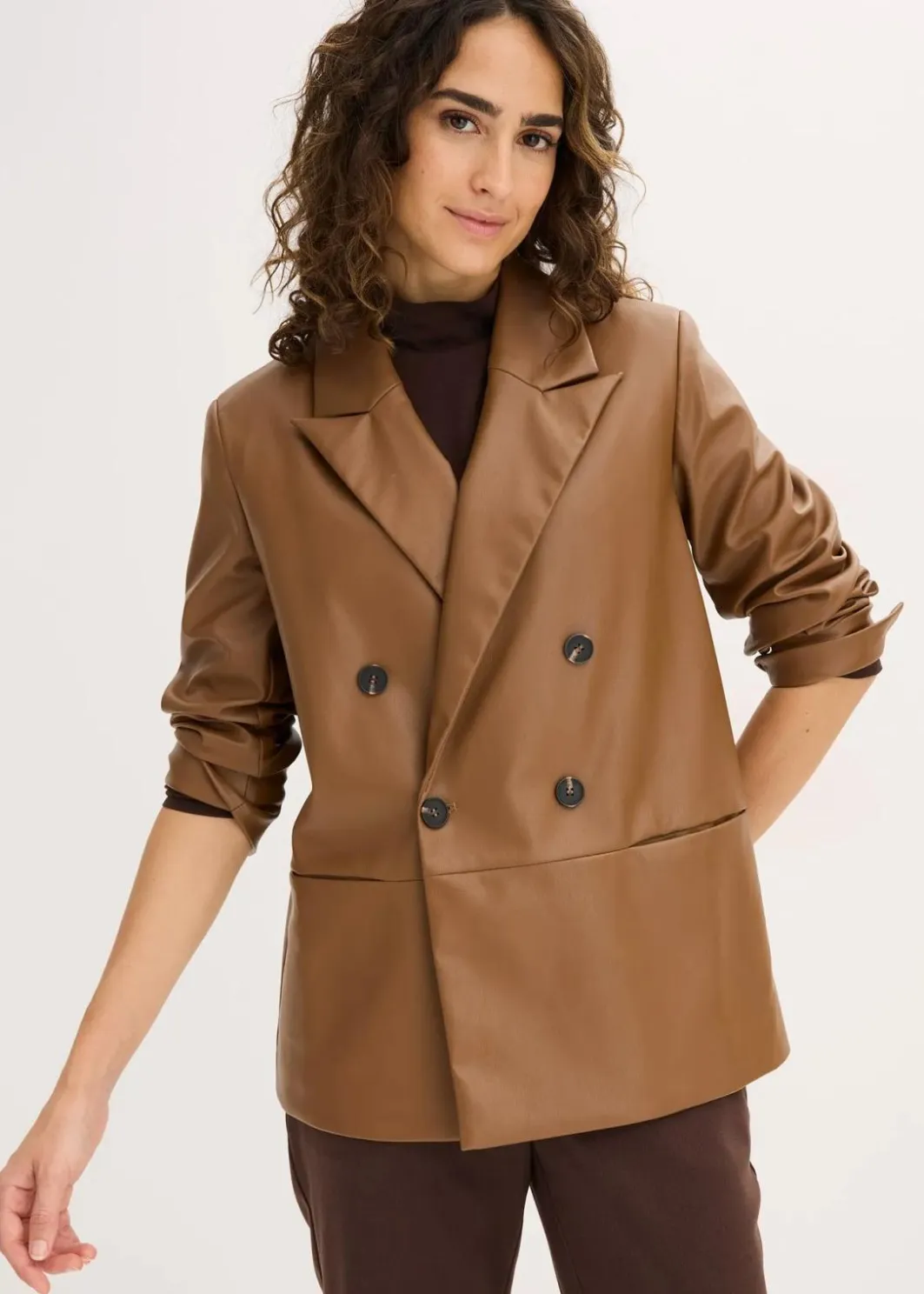Online Oversize-Blazer aus Lederimitat Damen Bekleidung·Basics|Nachhaltigere Materialien