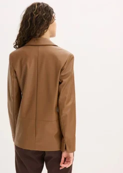 Online Oversize-Blazer aus Lederimitat Damen Bekleidung·Basics|Nachhaltigere Materialien