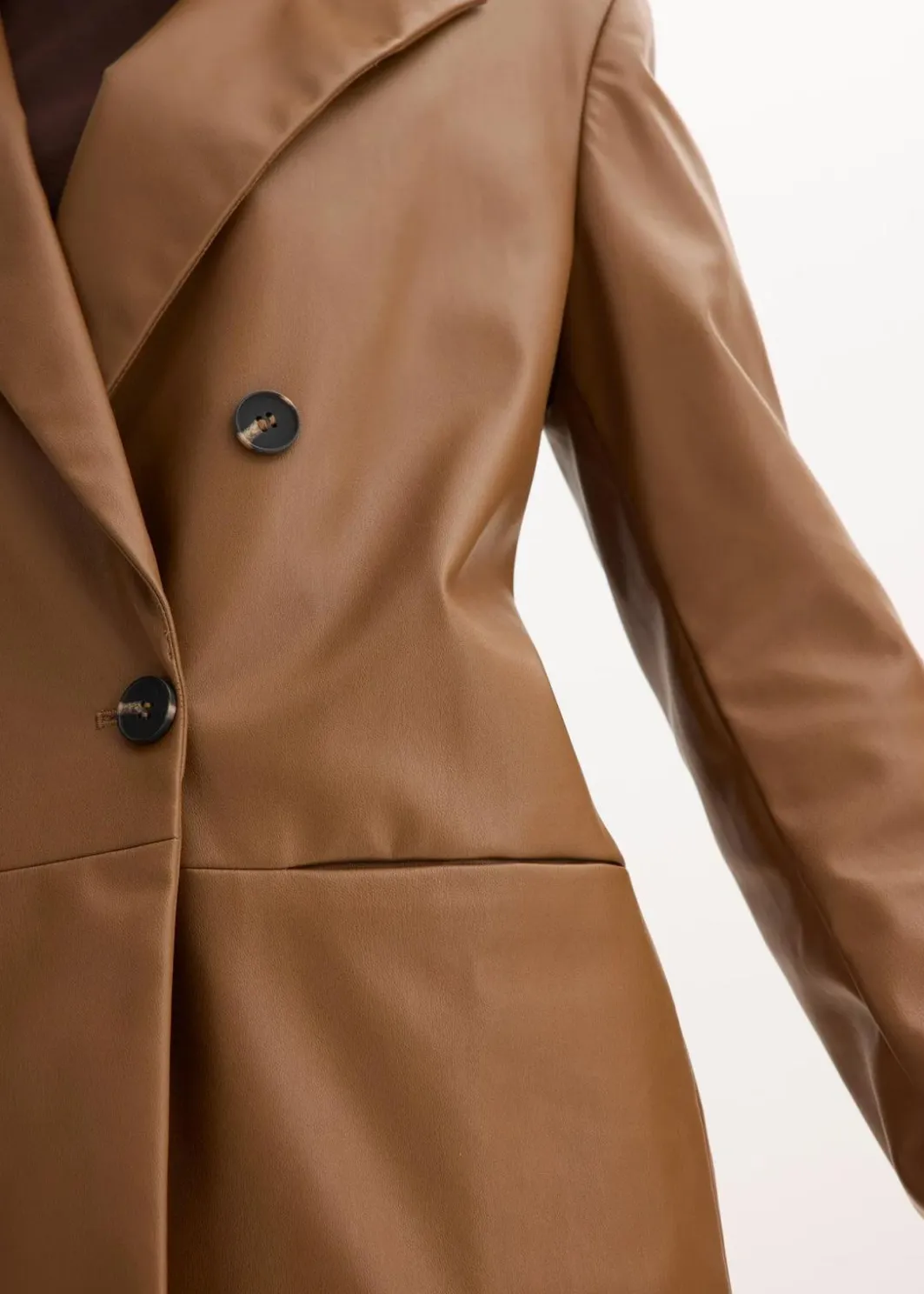 Online Oversize-Blazer aus Lederimitat Damen Bekleidung·Basics|Nachhaltigere Materialien
